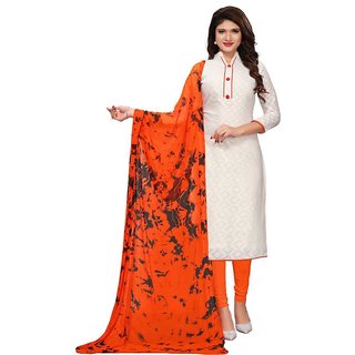 white dress with orange dupatta