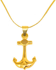 Men Style Vintage Ship Anchor Gold  Stainless Steel  Necklace Pendant For Men And Women