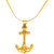 Men Style Vintage Ship Anchor Gold  Stainless Steel  Necklace Pendant For Men And Women