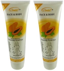 Orvel Face And Body Papaya Cleansing Scrub Gel-100ml (Pack Of 2)