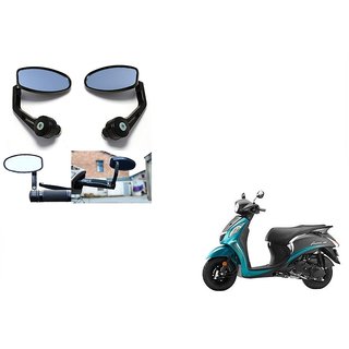 Buy Kunjzone Premium Quality Motorycle Bar End Mirror Rear View Mirror Oval for Yamaha FASCINO Online 589 from ShopClues