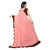Bigben Textile Heavy Georgette Ruffle Self Design Solid Saree With Printed Blouse Piece (Peach)