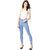 Miss Chase Women's Light Blue Skinny High Rise Distressed Regular Length Ice Wash Denim Jeans
