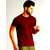 Zooks Maroon Front And Off White Back Colourblocked Round Neck Tshirt
