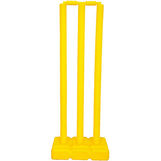 Grazzo Kids Fun Cricket Wickets 32 Inch Kids Training Fun Yellow 6 piece Cricket Set With Net Bag