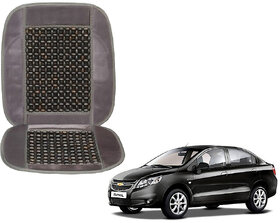 Auto Addict Car Seat Wooden Bead Seat Cover Cushion with Grey Velvet Border For Chevrolet Sail