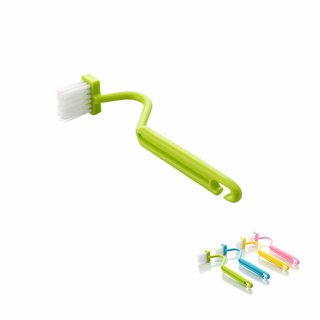Homeeware Bathroom Cleaning Corner Brush Toilet Brush with S Shape Curve Handle(Random Color)