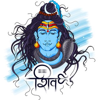 Buy Shiv Ji Water Color 300 GSM Thick Paper Print By 5 Ace |Sticker ...