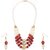 GoldNera Zuni Designer Red Bead Necklace With earrings