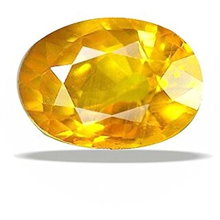                       4.00 Ratti to 5.00 Ratti Yellow Sapphire (Pukhraj)  Ovel shape AAA+ Certified Natural Rashi Ratan Gemstone By Proaom Jaipur Stone                                              