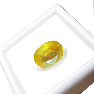                       Gemstone Top Quality Natural Pukhraj Stone Oval Shape 4.00 Ratti to 5.00 Ratti Yellow Sapphire GemstoneBy Proaom Jipur Stone                                              
