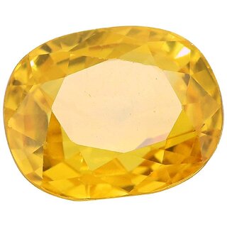                       Gurpreet Gems6.00 Ratti to 7.00 Ratti Unheated Untreated Ceylone Yellow Sapphire Pukhraj Stone Original Certified Natural Gemstone                                              