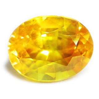                       Yellow Sapphire Pukhraj Natural Certified Original Unheated Gemstone Lab Certified Top Quality 8.00 Ratti to 9.00 Ratti By Proaom Jipur Stone                                              