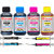 Orchid photo quality 4 color ink refill for HP 678 black  color cartridge, fade resistant,smudge free  anti clog, instructions (B,C,Y  M ink 60 ml each, 4 syringes, gloves)