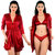 Senslife Women Solid Lingerie Set With Robe