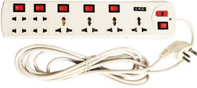 EXTENSION CORD LKC POWER STRIP 15 AMP MULTIPLUG 4 Yard Wire 8 Socket With 6 Switch