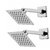 Intenzo 4x4 Ultra Slim Rain Shower Head with 9inch square arm -Pack of 2