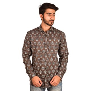 brown party wear shirt