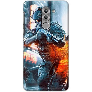 Ezellohub printed soft silicon mobile back case cover for  Huawei Honor 6X - Battlefield