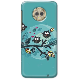 Ezellohub printed soft silicon mobile back case cover for  Motorola Moto G6 - moon owl