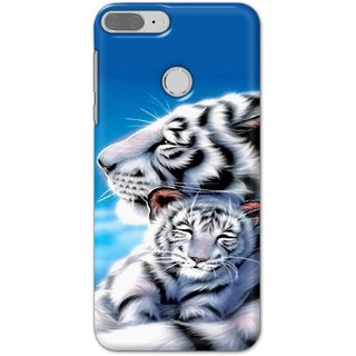 Ezellohub printed soft silicon mobile back case cover for  Honor 9 Lite - white tiger