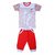 Kavin's Cotton Three-Fourth Pant with Matching Tees for Boys, Pack of 5, Multicolored-Coral