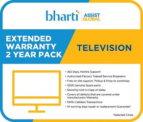 Bharti Assist 2 Years Extended Warranty for TV (Rs.1/- to Rs.18000/-)