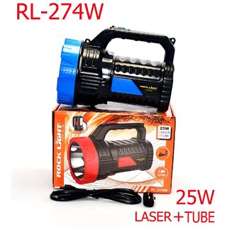 ROCK LIGHT 25W RL-274W LAZER+TUBE JUMBO Rechargeable 2 in 1 High Power LED Flash Light, Night Torch