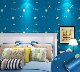 Jaamso Royals Sky Kids Room self adhesive wallpaper peel off and stick for kids room decoration-in Wallpapers (100 X 45 CM i.e 4.5 Sq FT )