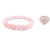 Rose Quartz 10 MM Stretch Bracelet with 30 MM Small Rose Quartz Heart