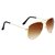 Adam Jones Brown  Gold UV Protection Free-Size Full Rim Metal Aviator Sunglasses