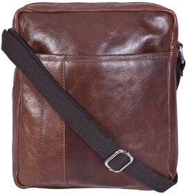 RSI MEN'S PURE LEATHER SLING BAG - BROWN