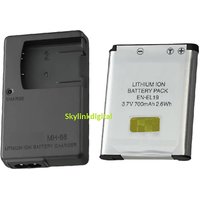 NIKON EN EL19 Li ion Camera Battery+ Battery Charger in