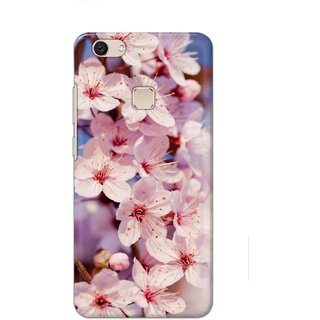 Ezellohub Printed Design Soft Silicon Mobile back cover for Vivo V7 Plus - white flower
