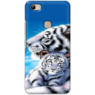 Ezellohub Printed Design Soft Silicon Mobile back cover for Vivo Y81 - white tiger