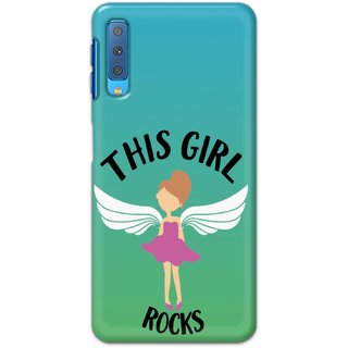 Ezellohub Printed Design Soft Silicon Mobile back cover for Samsung Galaxy A7 2018 - this girl