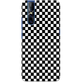 Ezellohub Printed Design Soft Silicon Mobile back cover for Vivo V15 Pro - black and white