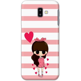 Ezellohub Printed Design Soft Silicon Mobile back cover for Samsung Galaxy J6 Plus - girl heart