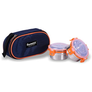 Sumeet Smart Tiffin With 2 Airtight Leak Proof Stainless Steel OMG Containers + Insulated Pouch