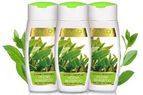 Vaadi Herbals Heena Shampoo with Green Tea extracts for Hairfall and Damage Control (110ml x 3) silky hair
