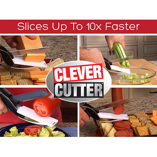 Clever Cutter 2-in-1 Knife  Cutting Board Scissors As Seen On TV