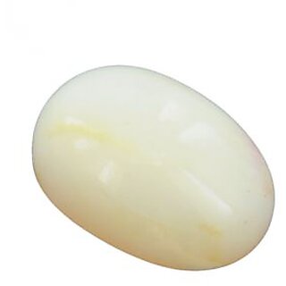                       Gurpreet Gems 4.00 Ratti Certified Natural Opal Crystal Gemstone For Unisex - White                                              