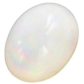                       Gurpreet Gems 5.25 Ratti Certified Natural Opal Crystal Gemstone For Unisex - White                                              