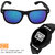 PUBG Blue Reflective UV 400 Mercury Sunglasses with Free PUBG Watch