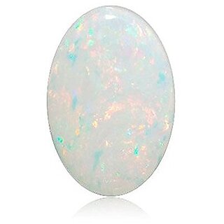                       Gurpreet Gems 6.25 Ratti Certified Natural Opal Crystal Gemstone For Unisex - White                                              