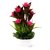Adaspo Artificial Pink Rose  Green Leaves Small Plant with Fancy Melamine Pot Bonsai Wild Artificial Plant with Pot (23