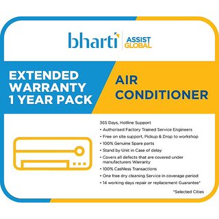                       Bharti Assist Global Private Limited 1 Year Extended Warranty for Air Conditioner between Rs. 1 to Rs. 22000                                              