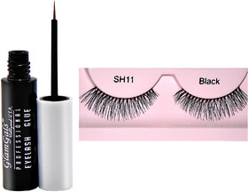 GlamGals Stylish Reusable Eye Lashes with Glue Transparent 6.5 ml