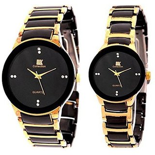 Iik Golden Quartz Couple Watch