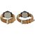 King Queen Couple Watch For Men Women Brown Belt Leather Belt Black Case White Dial